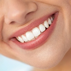 Close up of woman’s attractive smile