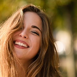 Closeup of a woman smiling